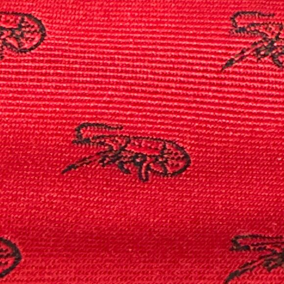 Mens Cajun Crayfish Crawdads Red Black Silk Bow Tie Cummerbund Formal Tuxedo Set - Picture 2 of 8